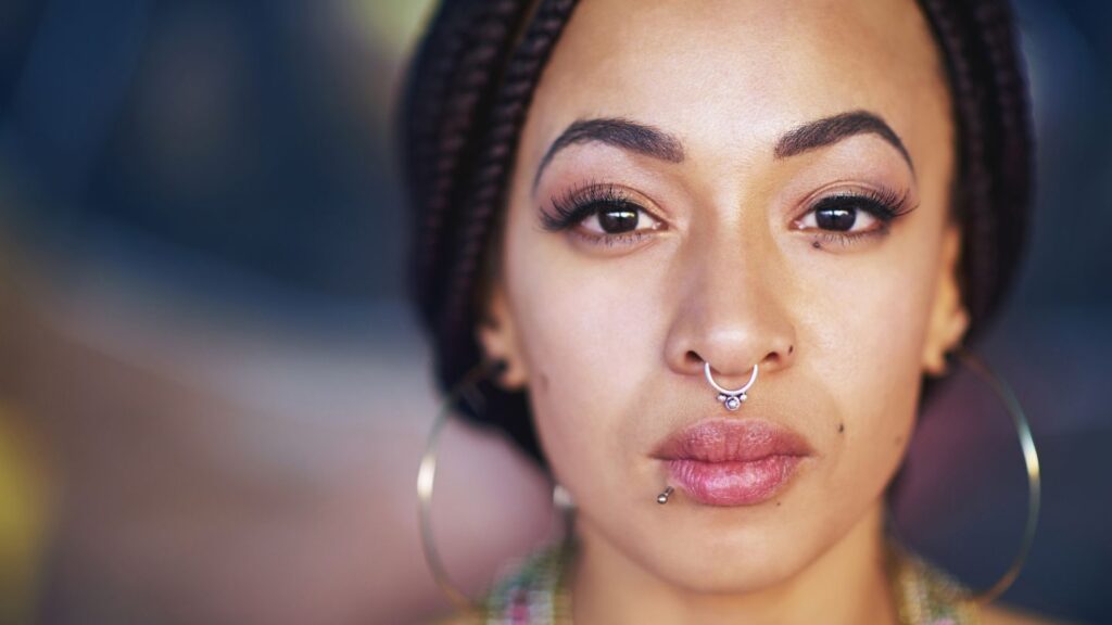 Woman With Septum Piercing 