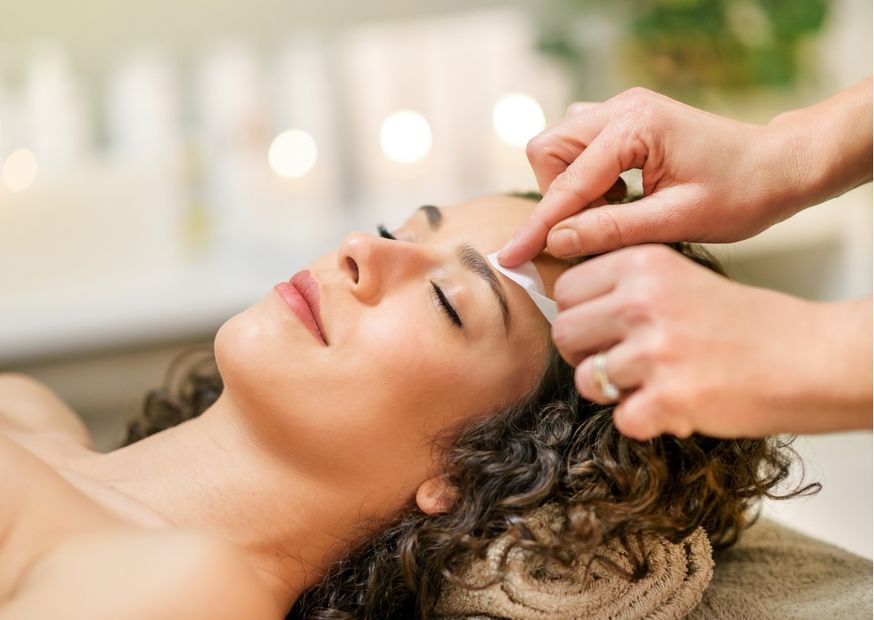 Lady Getting Her Eyebrows Waxed