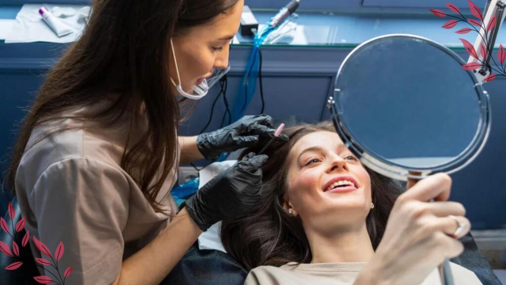 A Girl Smiling After A Successful Eyebrow Threading In Naperville