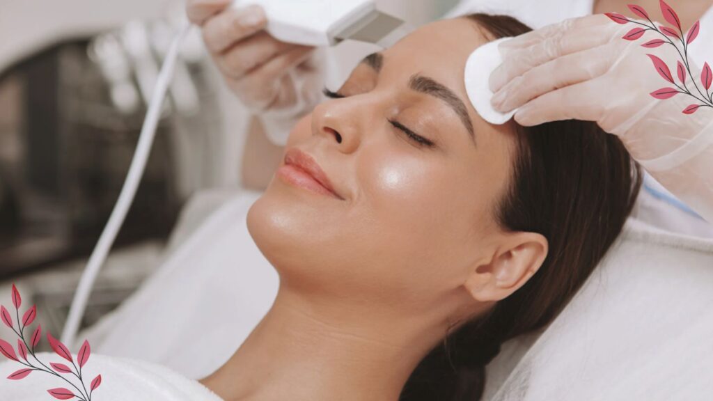 Woman Getting A Facial Treatment With A Tool At A Spa