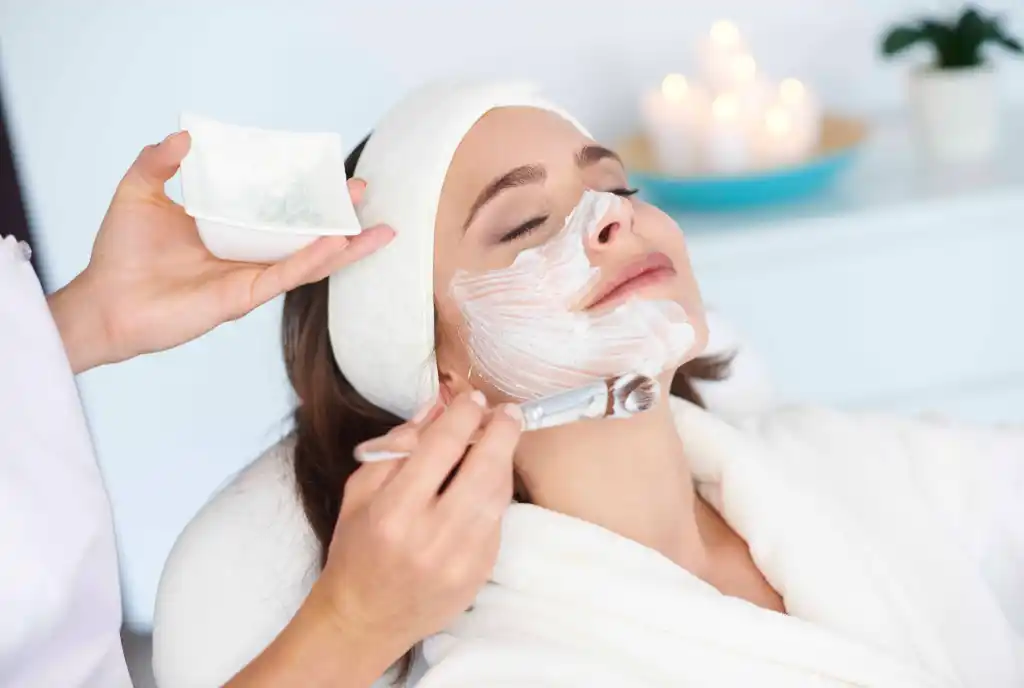 Woman Receiving Facial Treatment in Naperville, IL