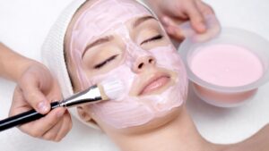  Woman Receiving a Facial Treatment 