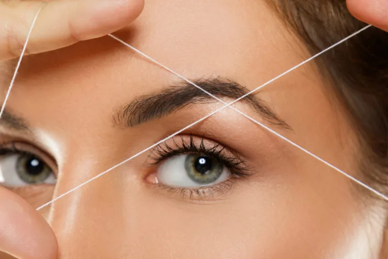 Eyebrow Threading Close Up